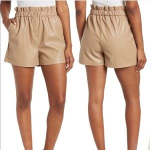 COPY - LAUNDRY BY SHELLI SEGAL Faux Leather Paperbag Shorts